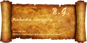 Maduska Gergely névjegykártya